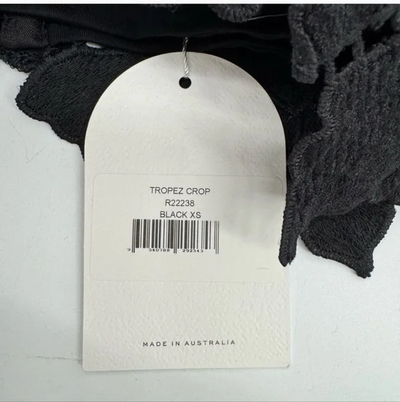 Rumer the Label Tropez Black Crop Top Camisole with Asymmetrical Lace Trim - Picture 6 of 8